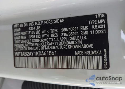 2019 Porsche Cayenne S from USA, damaged, VIN WP1AB2AY1KDA61561